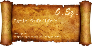 Ogrin Szólát névjegykártya
